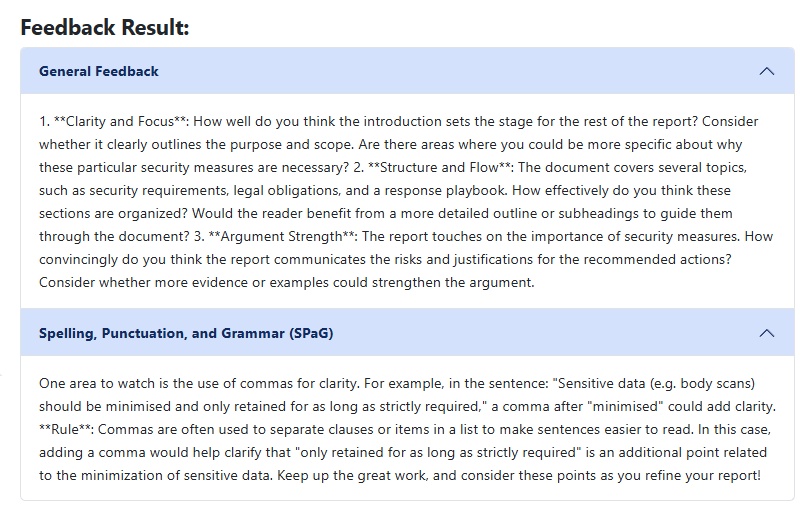 Screenshot of AI Tutor interface