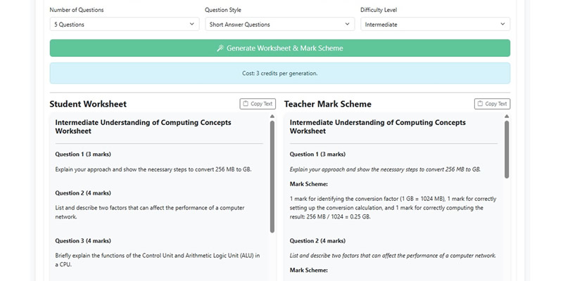 Generated targeted worksheet